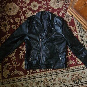 Faux Leather Biker Jacket M Preowned Excellent Condition Metal Punk Alt Goth